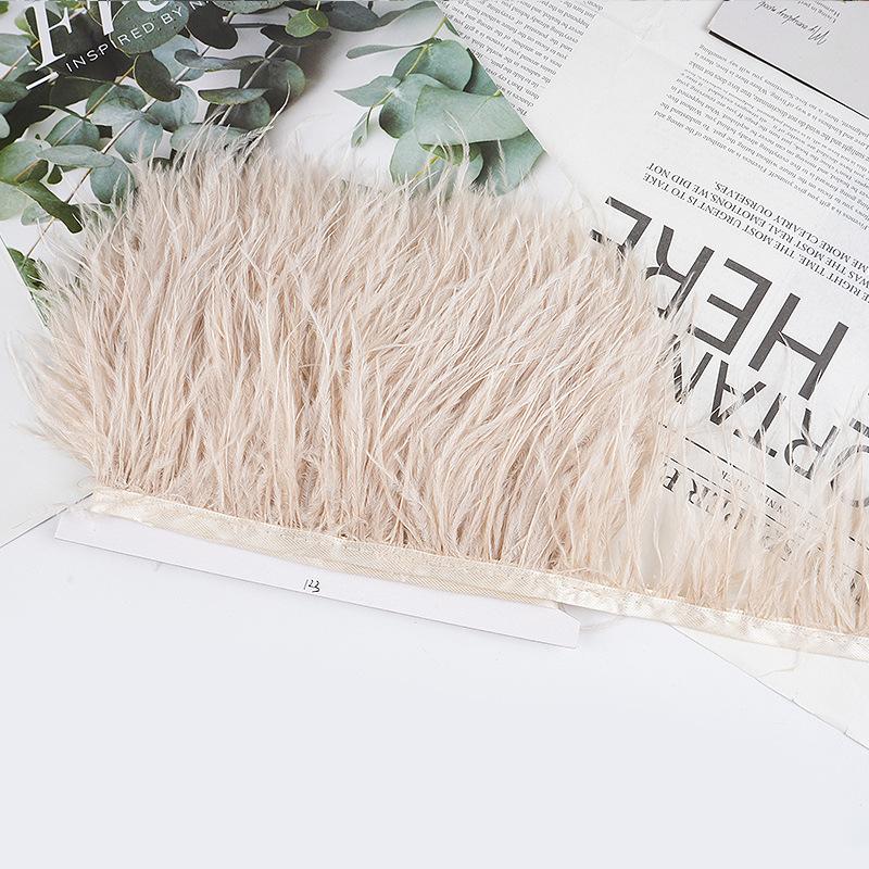 8-10Cm Ostrich Feather Wedding Dress Diy Performance Clothing Accessories Feather Tassel Including Webbing