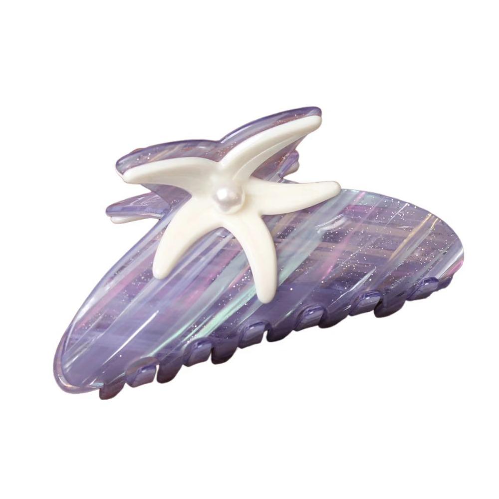 Shark Clip Pearl Hair Claw Colorful Acrylic Shark Clip Personalized Starfish Hair Grab  Streetwear