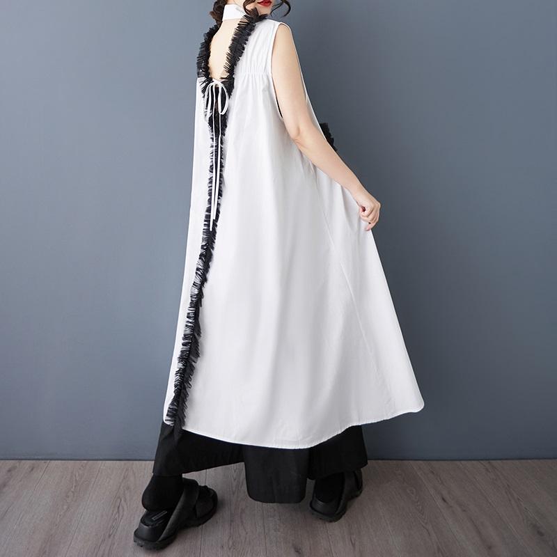 Без рукавов Большие размеры винтажные новые платья для женщин повседневные свободные длинные летние платья-рубашки