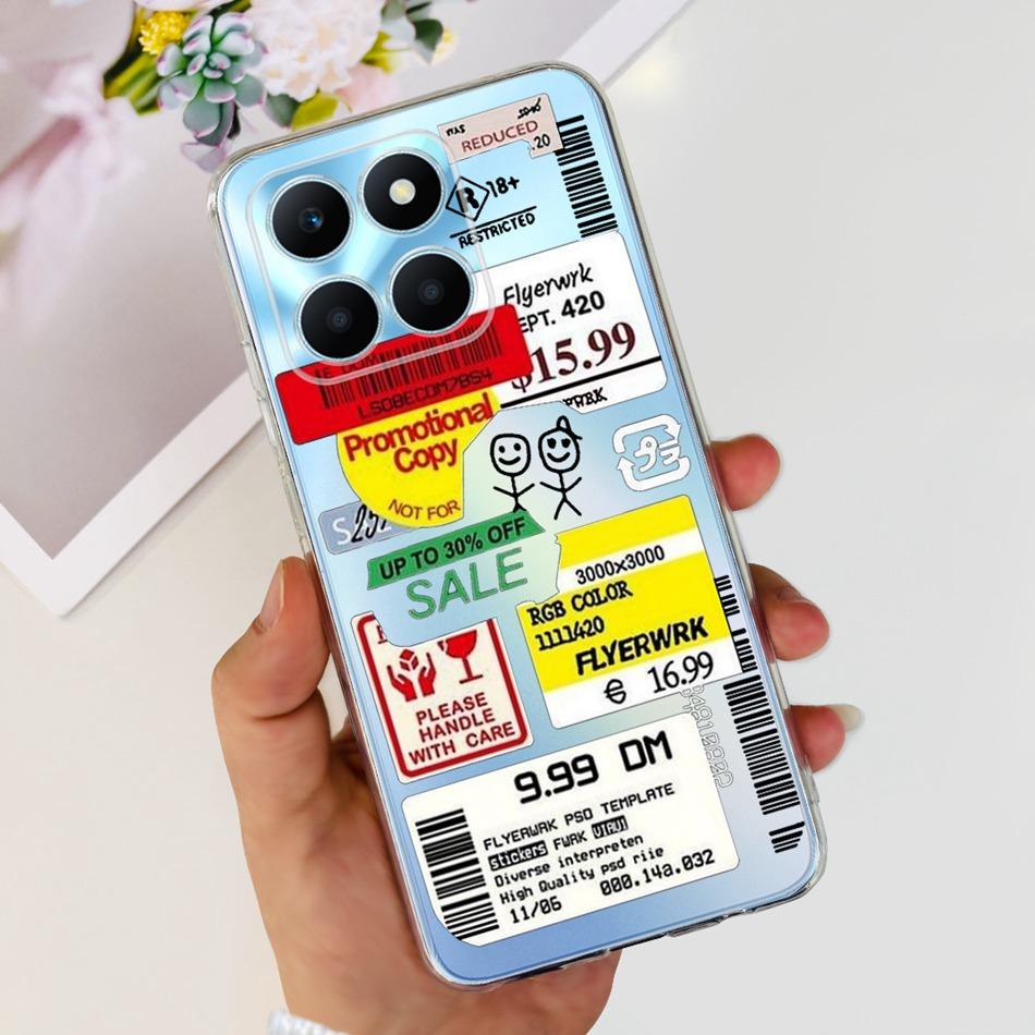 For Honor X6a Phone Case HonorX6a X 6A 4G WDY-LX1 Cute Butterfly Flower Painted Soft Silicone TPU Back Cover Bumper