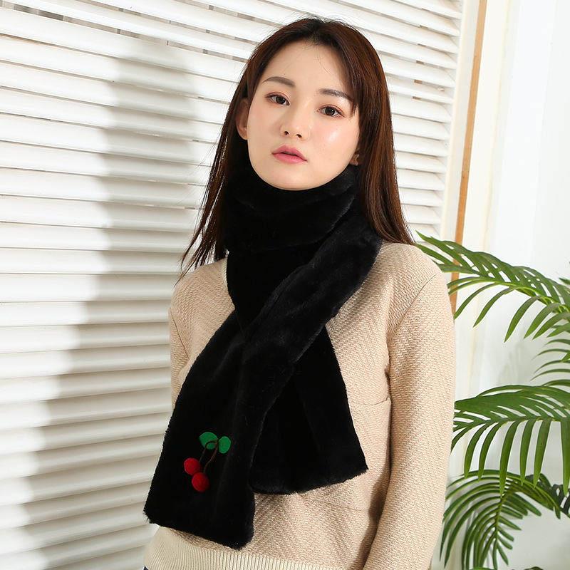 Thicken and Lengthen Rex Rabbit Fur Scarf Women Keep Warm All-match Student Fur Winter Scarf Women