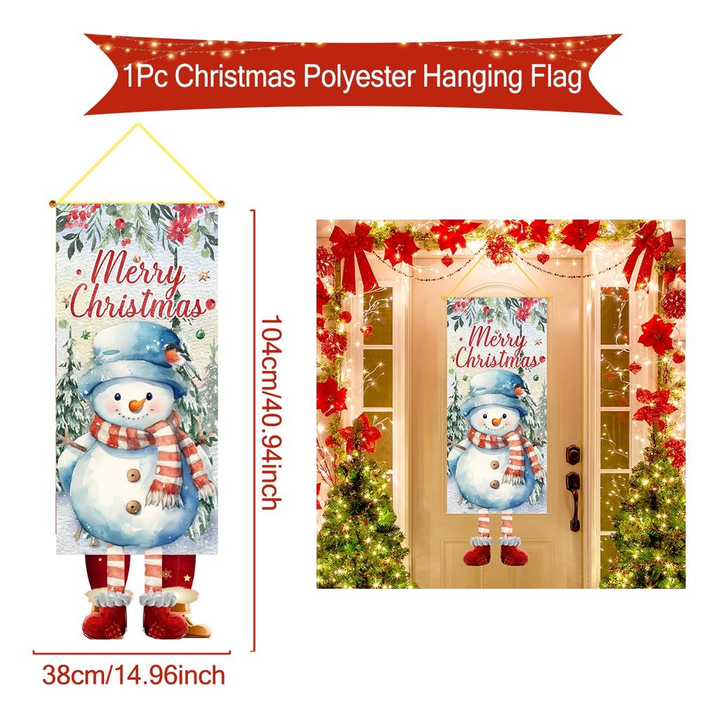 Рождественский снеговик, подвесной флаг, Navidad Natal Noel, дверной кулон, баннер, украшения «Счастливого Рождества» для дома, Новый год 2025