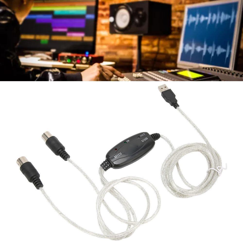 2 in 1 USB to MIDI Cable No Driver Needed MIDI Cord Adapter for Windows Computer