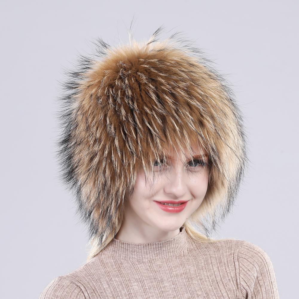 Русская женская зимняя шапка из 100% натурального лисьего меха, вязаная роскошная эластичная теплая шапка из 100% натурального лисьего меха, женская уличная согревающая меховая шапка