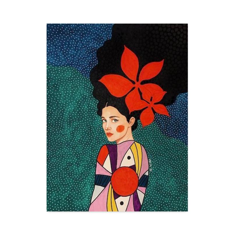 Абстрактные ретро цветы девушки волосы холст картины постеры и принты скандинавские настенные художественные картины для гостиной украшение дома