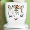 Fun-m105 Green Leaf Butterfly Toilet with Bathroom Bathroom Beautification Wall Sticker