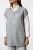Women's Fashionable Stylish Hijab Sweater Gray Openwork Perforated Knitwear Sweater
