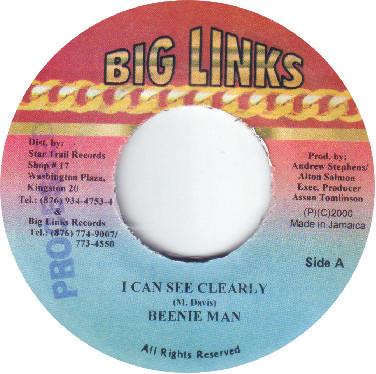 7inch Record BEENIE MAN - I Can See Clearly NONE Big Links 2000 Jamaica Reggae, Ska & Dub Used