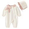 Baby Nest Baby Long Sleeve with Open Long Sleeve Easy To Newborn Baby 80 Months Clothes, Girls, Coveralls, Romper, Cotton, Cap, Front, Bodyalls,