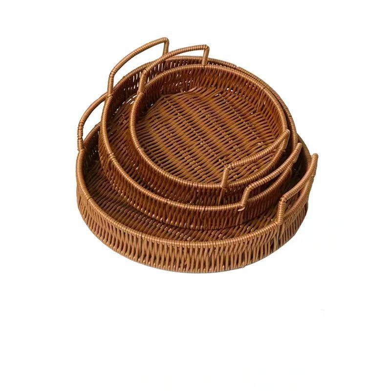 Корзины для хранения из ротанга Плетеные корзины для хранения Настольные закуски Хранение закусок из сухофруктов Фруктовые подарочные тарелки Корзины для послеобеденного чая