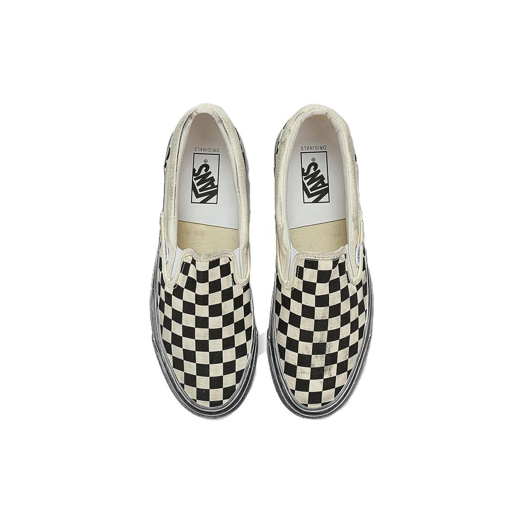 Vans OG Classic Slip-On LX Stressed — черные кроссовки унисекс в шахматную клетку VN0A32QNBKC