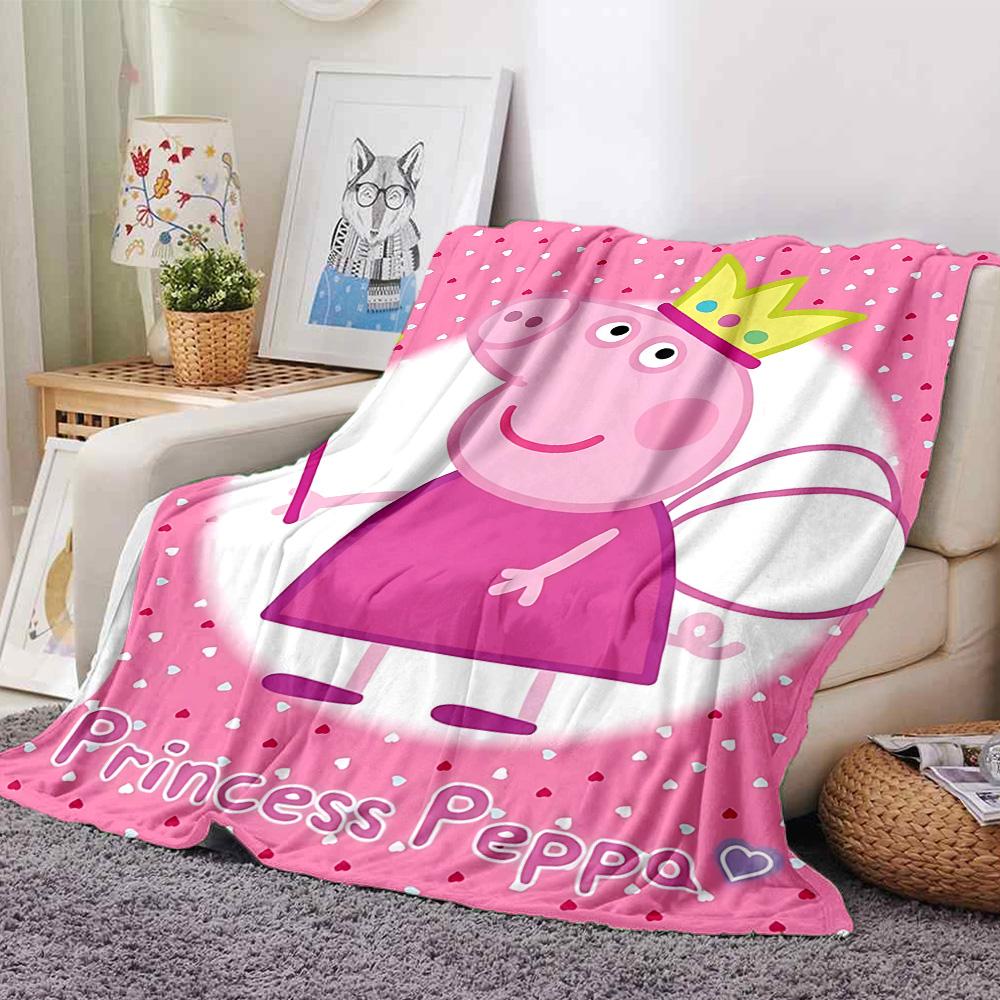 Princess Peppa'S Fairy Tale Flannel Blanket Super Soft Warm Cozy Blanket For Sofa Bed Office Travel Allseason Home Decor Gift