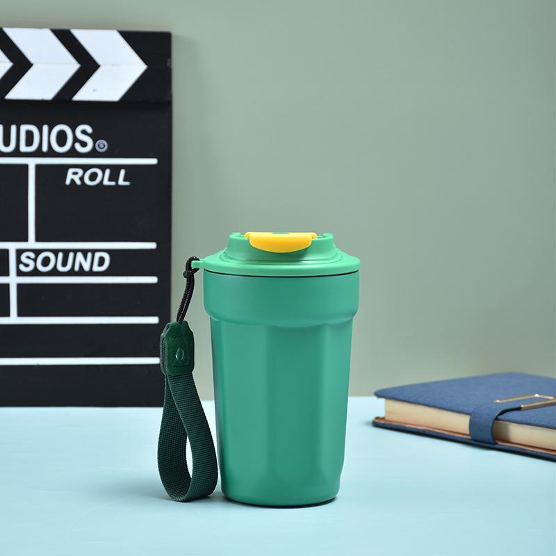 Новая восьмиугольная кофейная чашка из нержавеющей стали, высокий уровень внешнего вида, чашка для компании девушки, портативная автомобильная кофейная чашка-термос