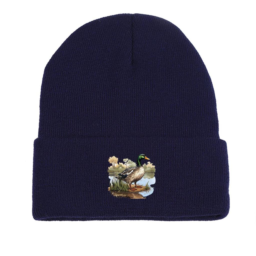 River Duck теплая вязаная шапка Beanie, Animal Skullies Beanie ветрозащитный головной убор для химиотерапии при раке Gorro вязаная шапка Beanie