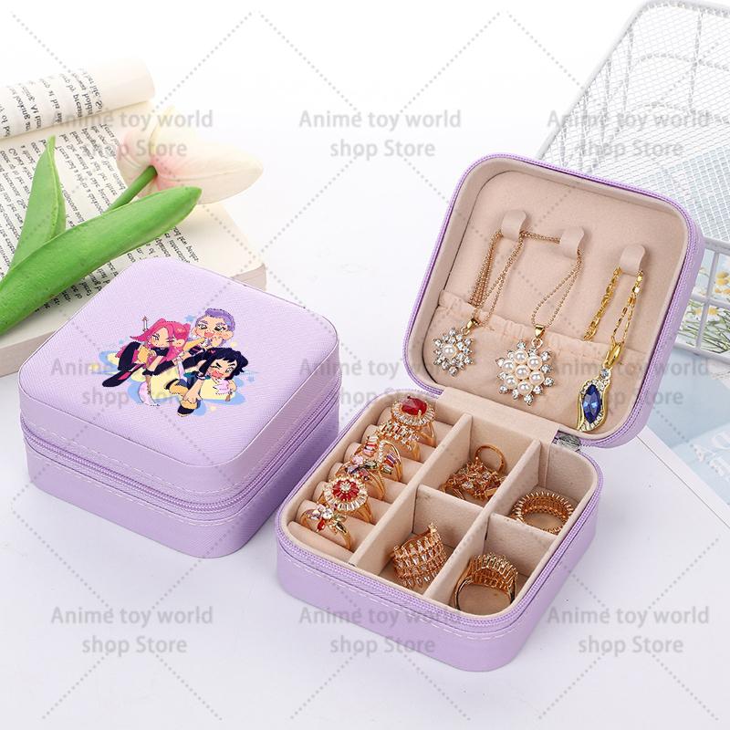 Kpop Demon Hunters Travel Portable Jewelry Storage Box Organizer Jewelry Case Earrings Necklace Ring Jewelry Boxes Birthday Gift