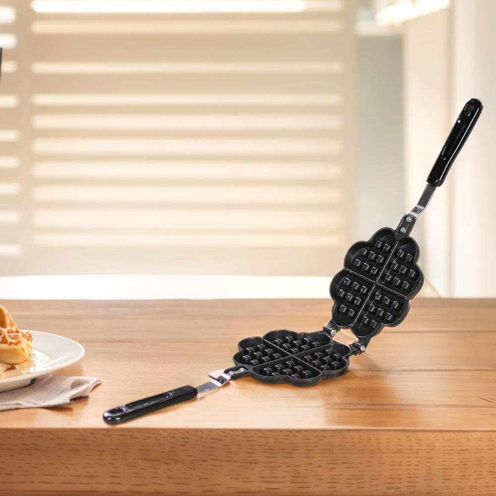 Мини-вафельница из алюминиевого сплава с антипригарным покрытием для приготовления вкуснейших вафель в форме сердца, блинов и яичных пирогов дома