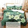 Comforter Green Flower Double Bed With Lotus Bedding Set King Size 3Pcs 2Pcs Single Twin Full 200X200 220X240Cm