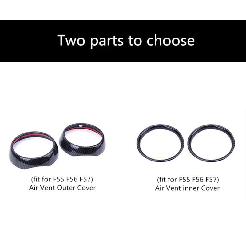 Автомобильное вентиляционное кольцо с кольцом на выходе, чехол из углеродного волокна, корпус, наклейка, декор для Mini Cooper One S JCW F55 F56 F57
