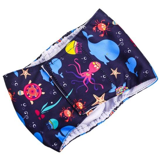 Регулируемые моющиеся гигиенические штаны для домашних животных, застежка-лента, впитывающий герметичный физиологический подгузник для собак, товары для домашних животных