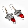 Mozambique Garnet Gemstone Handmade 925 Silver Plated Jewelry Earring 1.89"