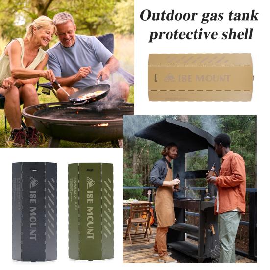 Защитный чехол для бензобака на открытом воздухе, прочный металлический, легкий, для кемпинга, пикника, барбекю, приготовления пищи, топливный баллон, защитный чехол для канистры бензобака