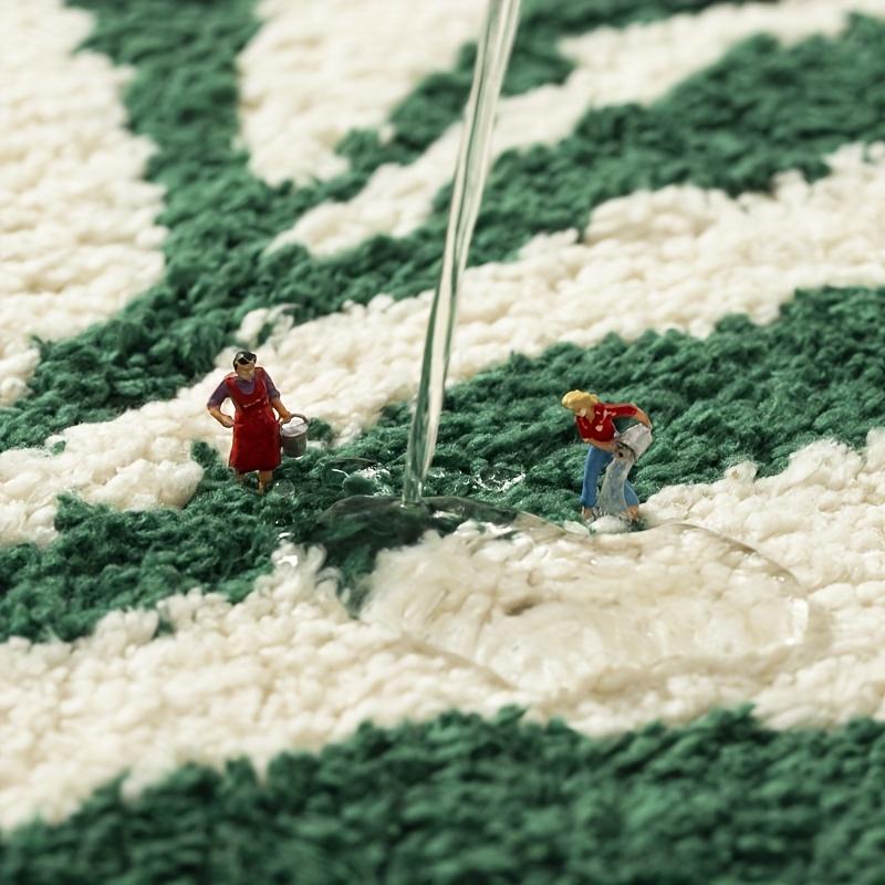 Ковер Зеленый Лист Мягкий Впитывающий Напольный Коврик Коврик для Ванной Комнаты Коврик для Двери Туалета Коврик для Спальни Уличный Ковер Домашнее Украшение