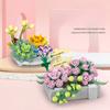 Non-Toxic Flowers Succulents Bouquets Building Blocks Plants Succulent 3D Model Decoration Diy Mini Puzzle Assembled Children'S Toy