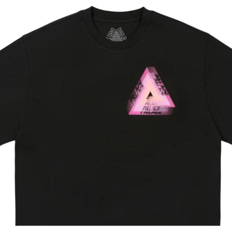 Palace Футболка с трехцветным принтом, черная, унисекс, топы P27TS298