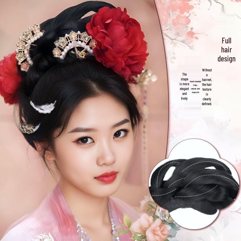 Hanfu Lazy Bun Wig - Ju Jingyi Inspired Tang Dynasty Hair Accessory