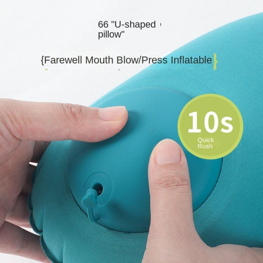 Soft Press To Inflate Pillow U-Shaped Neck Support Cushion Relaxation Neckrest Pad  Airplane