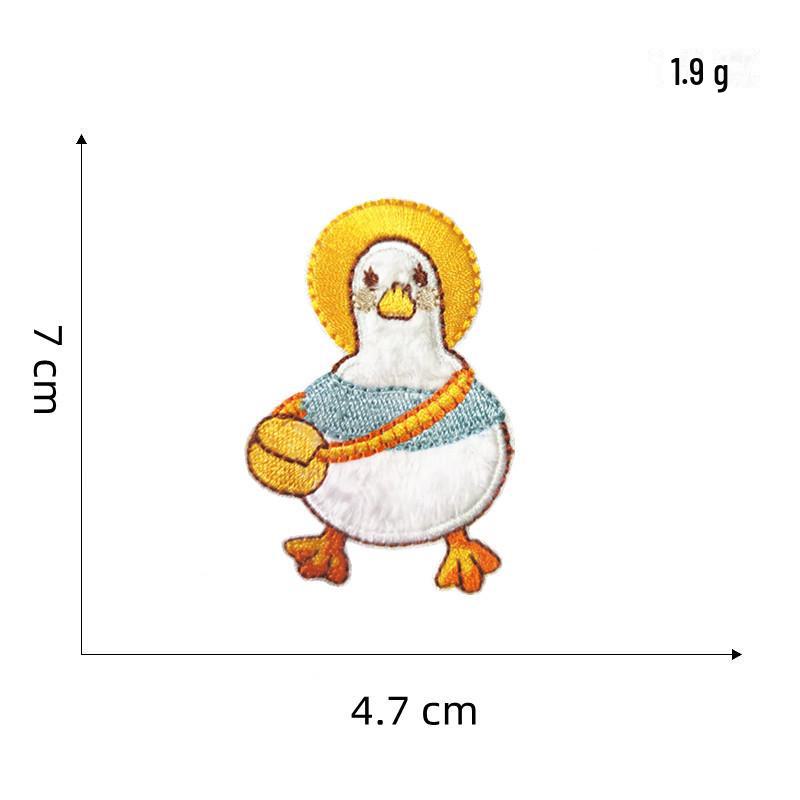 Самоклеящиеся наклейки с вышивкой в виде мультяшной утки для чехлов для телефонов и одежды