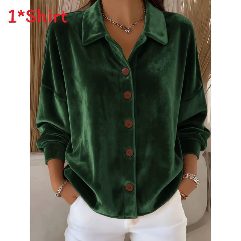 Polyester Long Sleeve Shirt Cardigan With Buttons For Casual Winter Wear