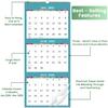 2026 Wall Calendar - 3 Month Wall Calendar 2026, Jan 2026 - Dec 2026, 11.25" x 26", 3 Month Calendar 2026, 3 Month Vertical Calendar with Thick Paper