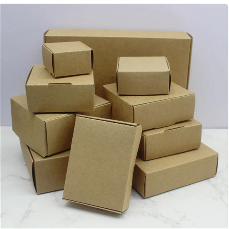 10 шт. подарочной упаковки ручной работы разных размеров, белая крафт-бумага, черная коробка, рождественская упаковка, упаковочная коробка