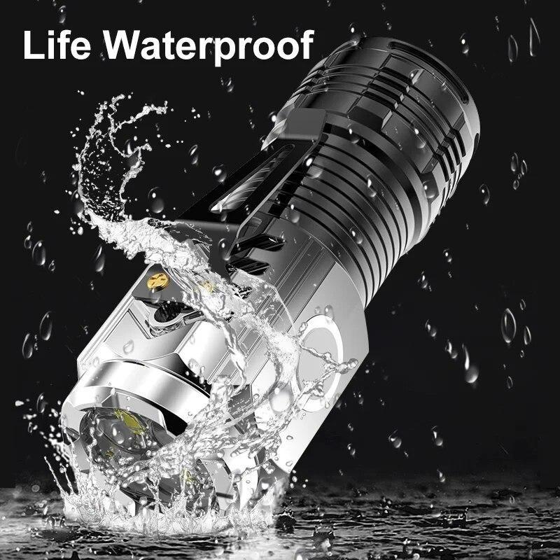 Mini 3LED Flashlight With Pen Clip,Night Walking,Portable Brightness,Rechargeable Waterproof Emergency Spotlight Outdoor Torch