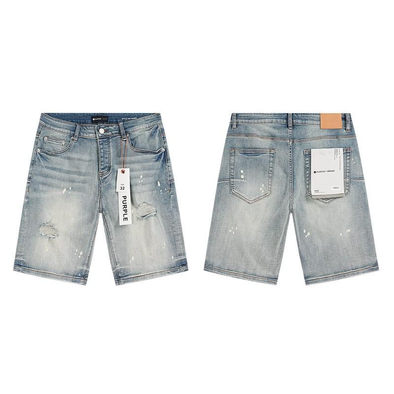 PurpleBrandJeans Distressed High-Street Denim Shorts Loose Fit Straight Cut 2026
