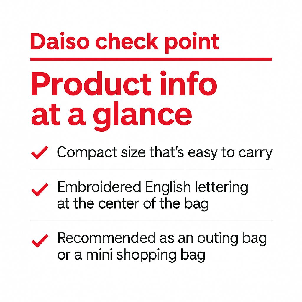 Daiso Вышитая сумка-тоут с точечным узором (розовый)