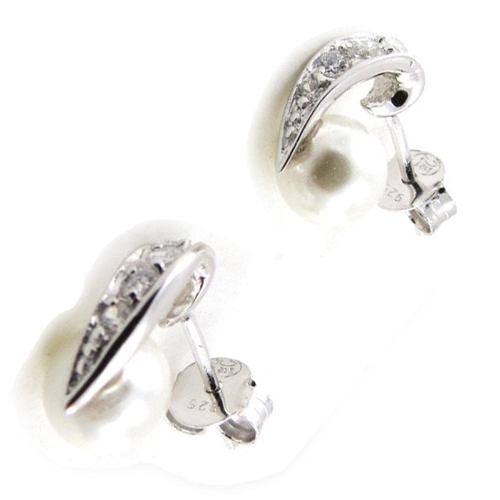 Les Trésors De Lily [J0179] - Серьги серебряные "Сисси" серебристо-белые (родиевое покрытие) - 7х10 мм