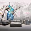 Photo Wallpaper European Style Blue Peacock 3D Wall Murals Living Room TV Sofa Background Wall Papers For Walls