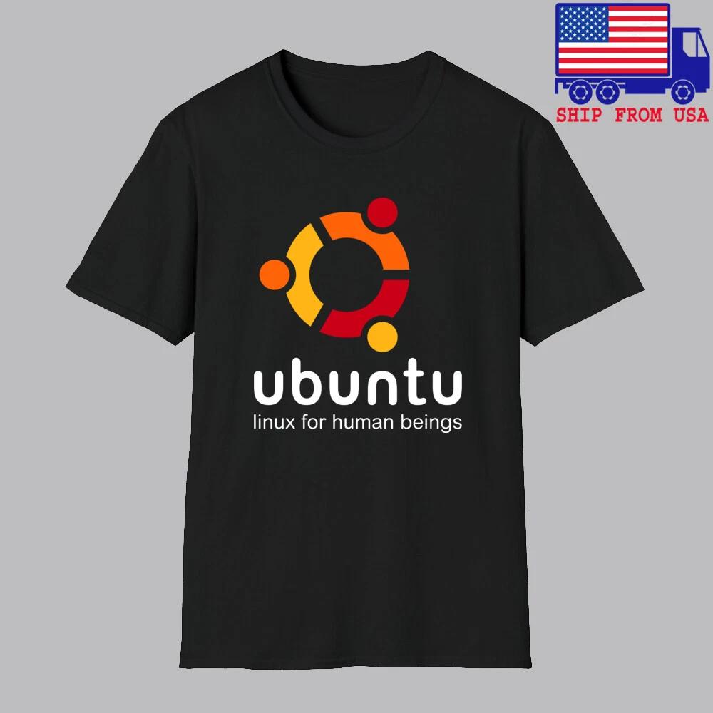 Мужской черный компьютер с Ubuntu Linux Размеры S-5XL