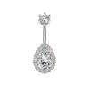 Stainless Steel Zircon Navel Ring Colorful Body Piercing Jewelry Fashion Belly Button Ring  Girl