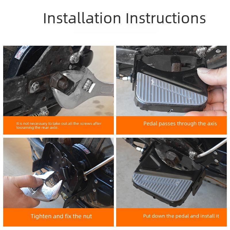 Складной электрический горный велосипед с задней подножкой и педальной платформой