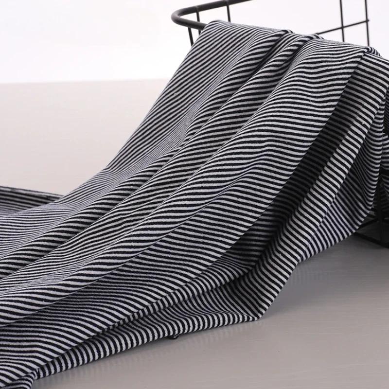 100% Cotton Knitting Elastic Fabric Wide 1mm Stripe DIY Sewing Clothing Cloth 100x170cm 100% Tissu Hometextile Tela Sewing
