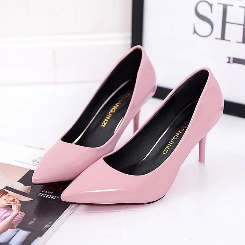 Women Shoes Pointed Toe Pumps Patent Leather High Heels Shoes Wedding Shoes