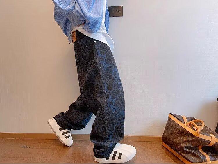 Мужской летний камуфляжный комбинезон с широкими штанинами — модный американский уличный стиль