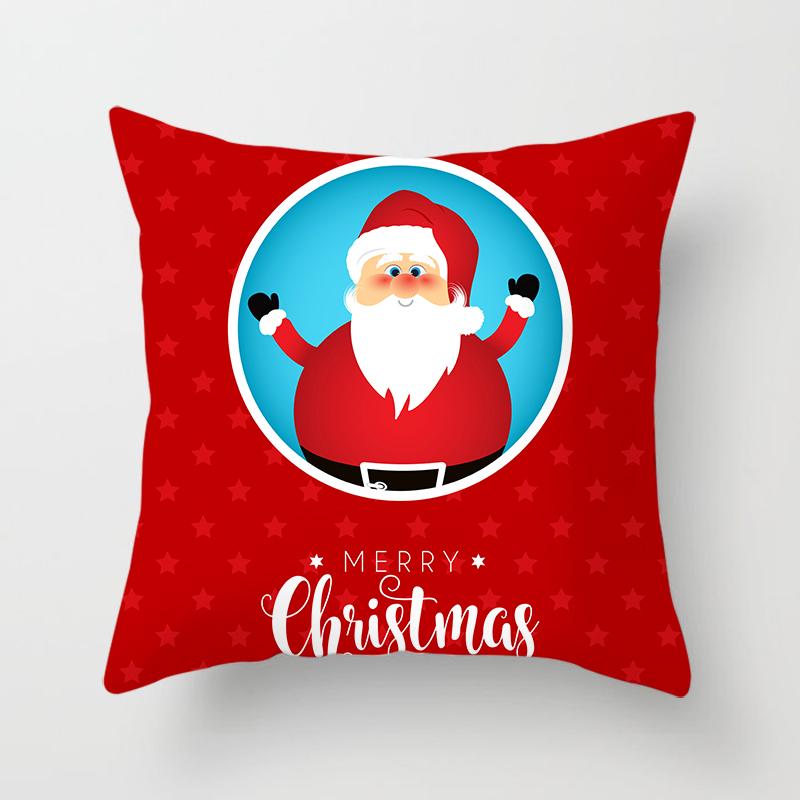 Cartoon Santa Claus Pillowcase Sofa Kids Room Decoration Merry Christmas Cushion Cover