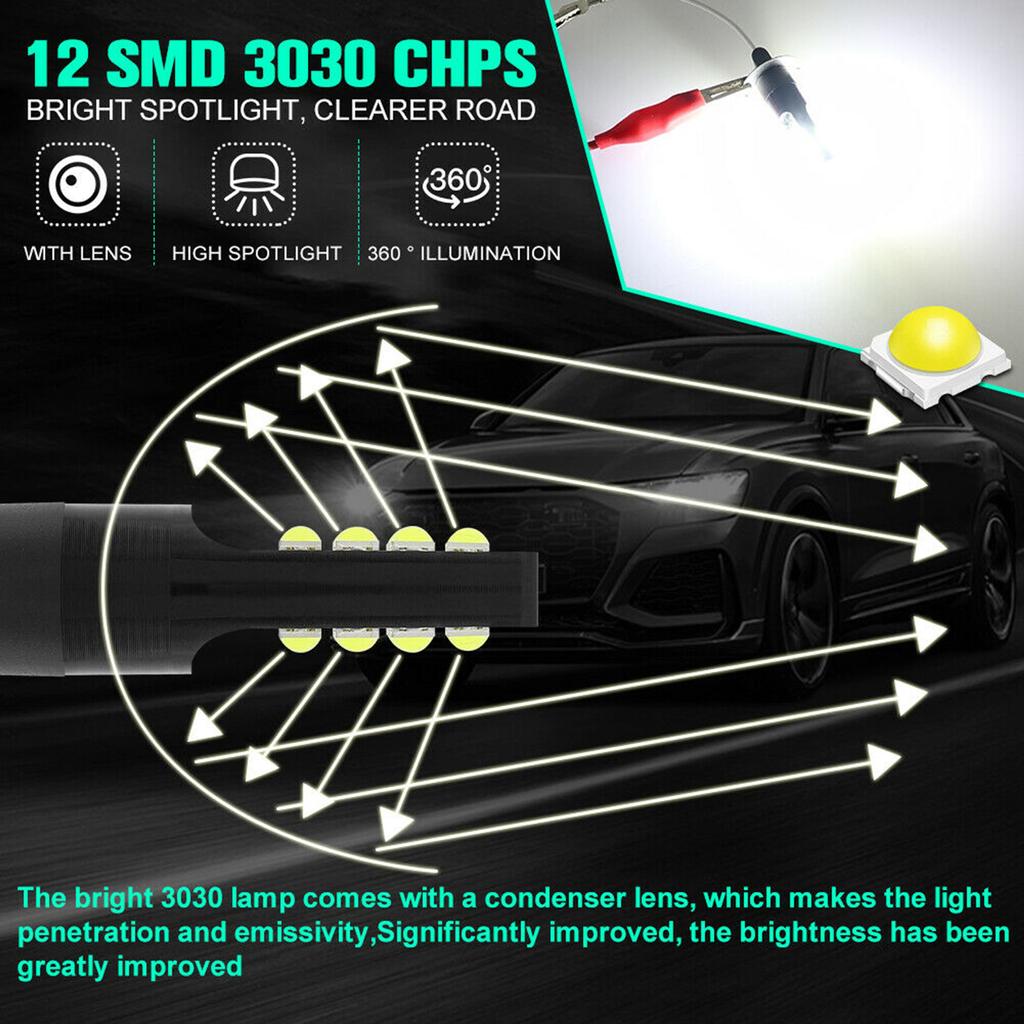 Автомобильные светодиодные противотуманные фары 80 Вт, пара лампочек для фар H3, светодиодная лампа 6000-6500K DRL, лампа дальнего света