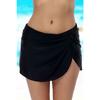 Женские черные плавки бикини с юбкой