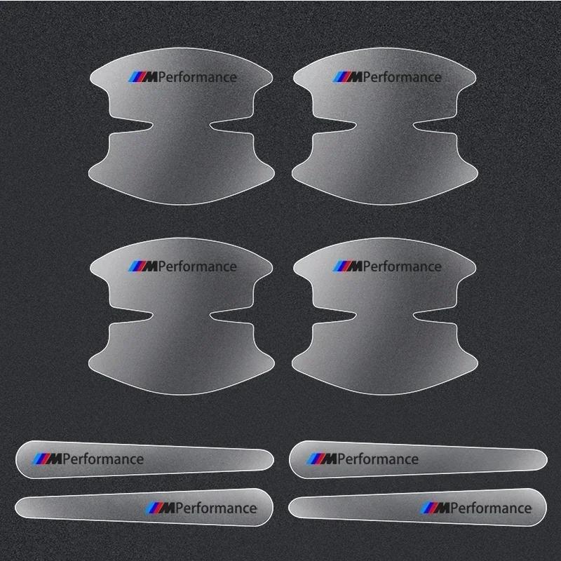 LOCUK1 Car Sticker Hot 8x PVC Transparent Car Door Handle Wrist Bowl Trim Stickers For BMW 1 3 5 Series X1 X4 X5 X7 G20 G38 F20 F39 F48