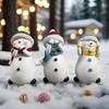 Рождественская статуэтка Семья Снеговиков Зимний Декор Смола Настольное украшение для дома